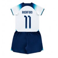 Fotbalové Dres Anglie Marcus Rashford #11 Dětské Domácí MS 2022 Krátký Rukáv (+ trenýrky)